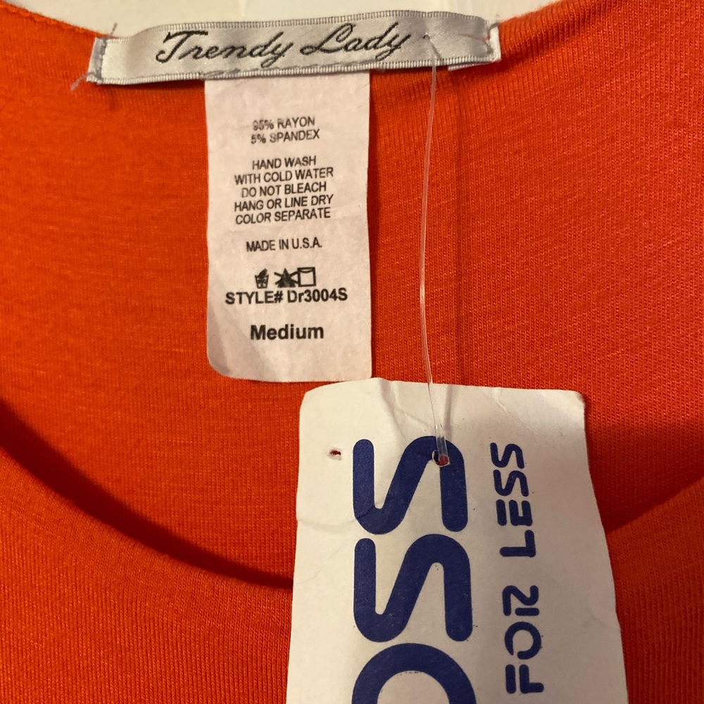✨2 FOR $10! NWT Orange Faux Wrap Dress - Picture 2 of 4